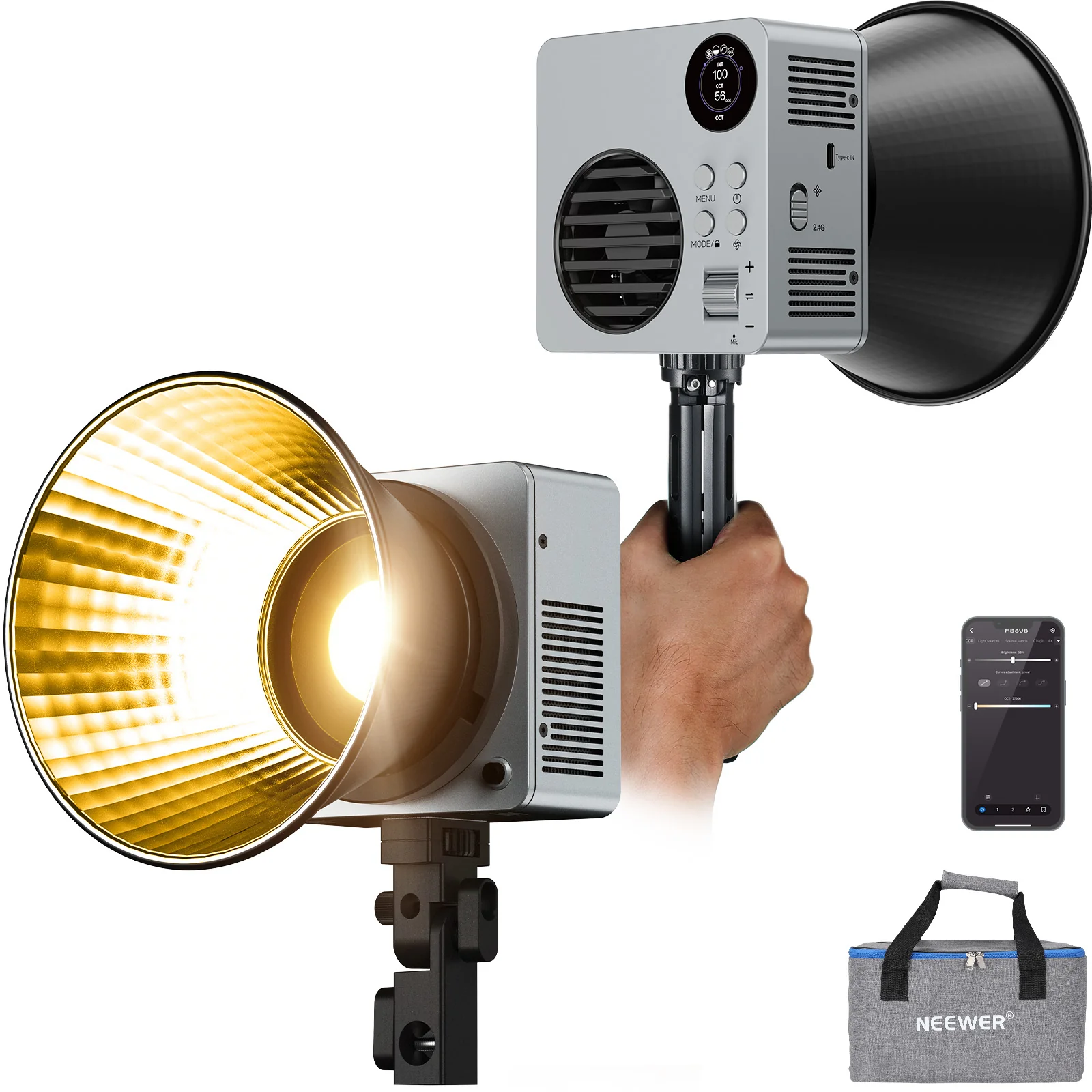 NEEWER HB80B 80W Bi-Color Mini COB LED Video Light NEEWER HB80B 80W Bi-Color Mini COB LED Video Light