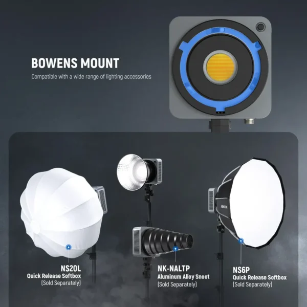 תאורת וידאו LED ניידת NEEWER HS200B בהספק 280W עם טמפרטורת צבע משתנה (Bi-Color)