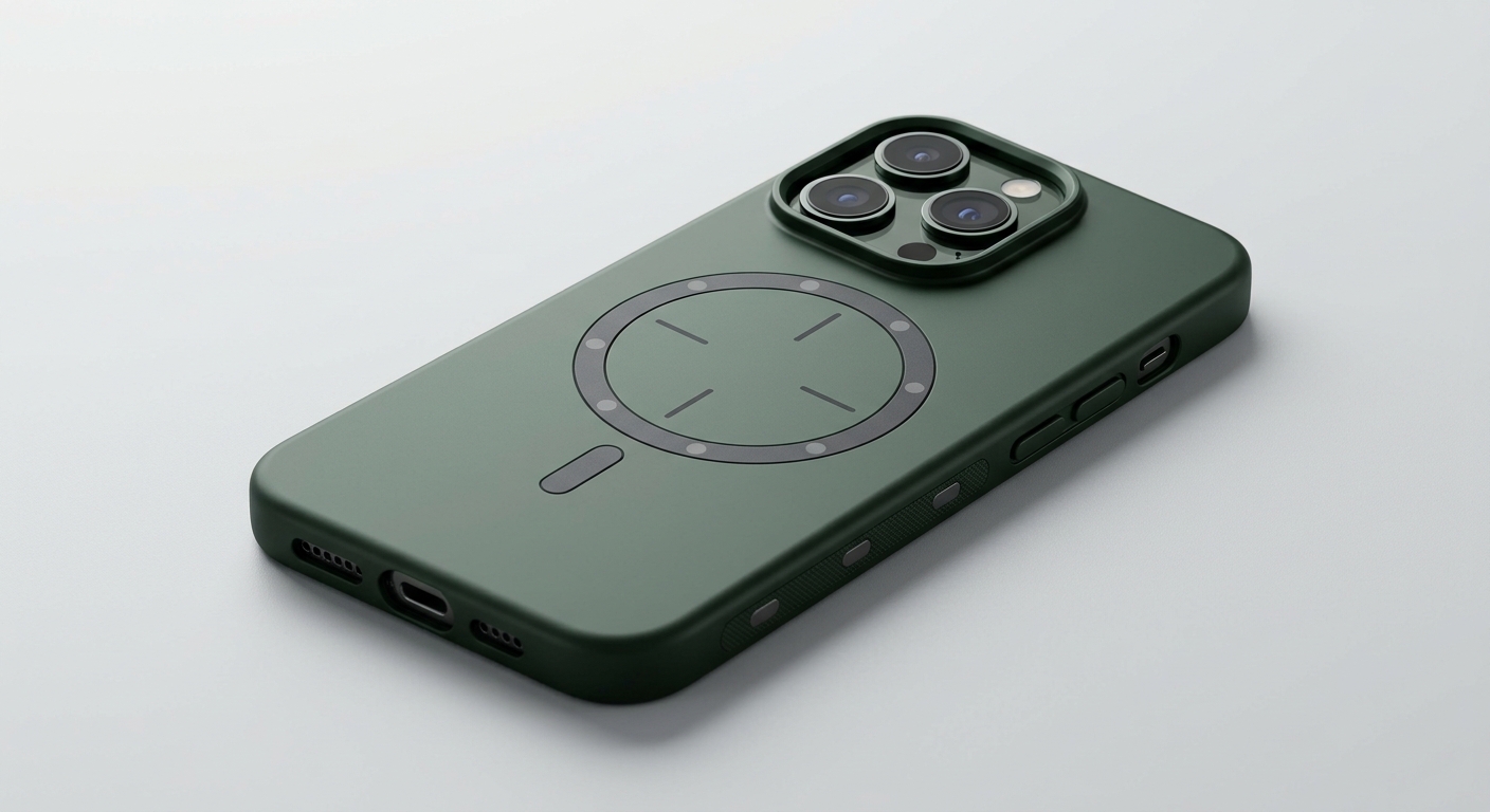 dark-green-case جراب مغناطيسي لاسلكي - Luxury Magnetic Wireless Case – תמונה 1