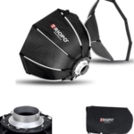 סופטבוקס פרבולי Triopo K2 בקוטר 65 ס"מ עם מתקן Bowens ומנגנון קיפול מהיר, מאזן בין ניידות לכיסוי אור נוח לפורטרטים.