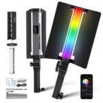 מקל תאורת LED מדגם NEEWER RGB1 (RGB) עם ידית מתכת הכוללת דלתות-אסם (Barndoors)