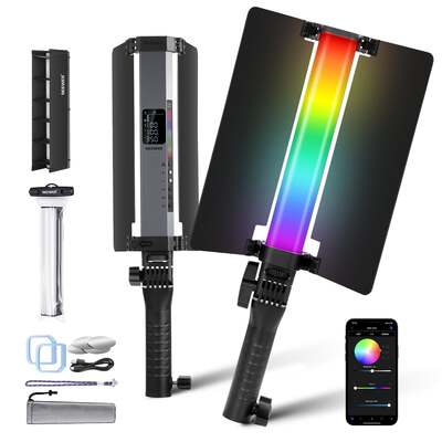 senara_product_31 מקל תאורת LED מדגם NEEWER RGB1 (RGB) עם ידית מתכת הכוללת דלתות-אסם (Barndoors) – תמונה 1