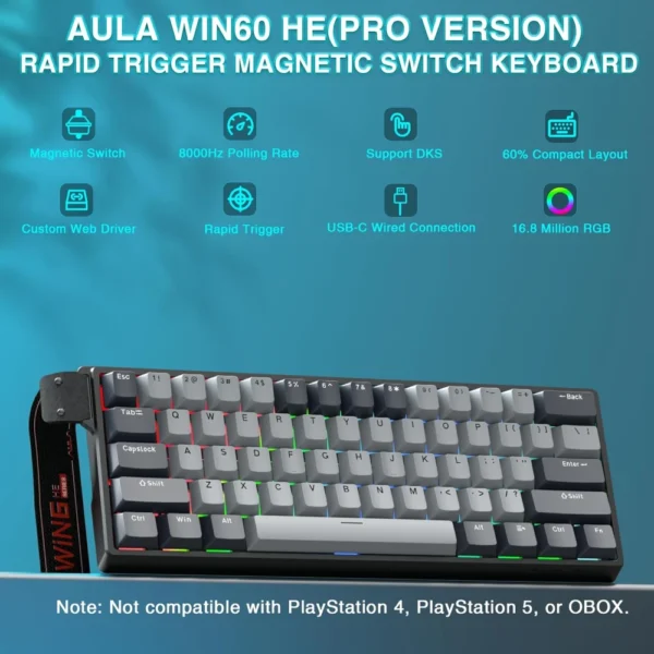 Aula Keyboard WIN 60 HE PRO
