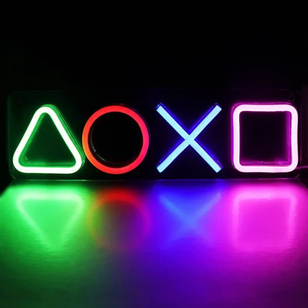 LED Neon Wall Sign PlayStation Symbols