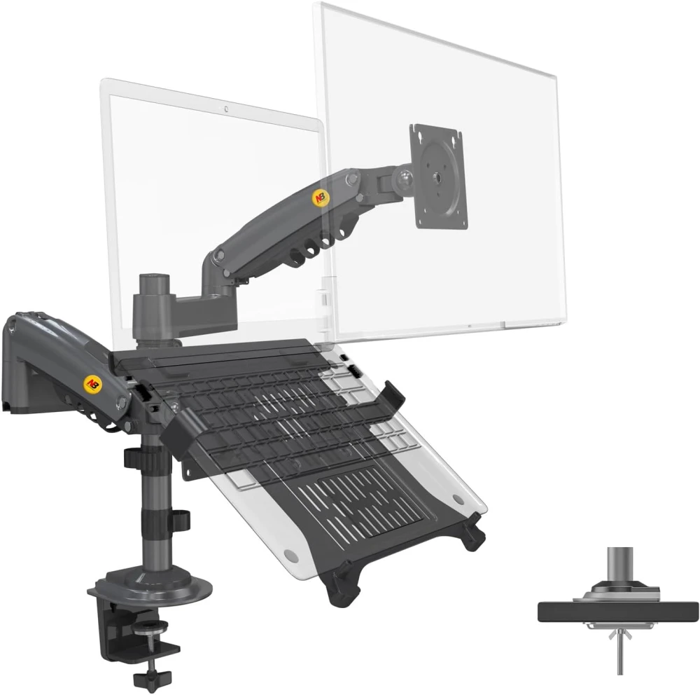 NB Monitor Dual Arm stand with Laptop stand H180 FP-2 NB Monitor Dual Arm stand with Laptop stand H180 FP-2