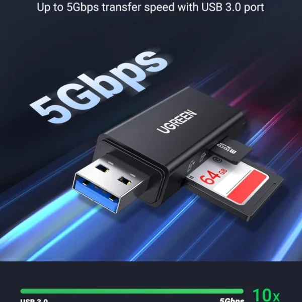 UGREEN Adapter USB to TF + SD Card Reader